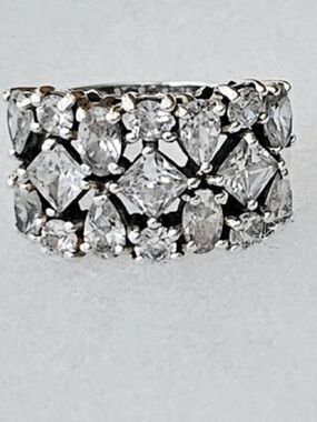 Silpada Cosmo Silver Ring with White Multi-Cut Stones